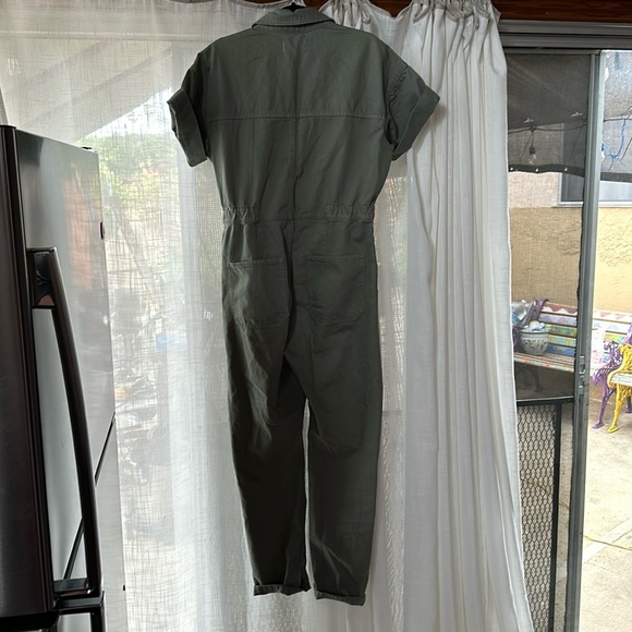 Free People Marci Jumpsuit in Washed Army MEDIUM NWT PRICE FIRMMM - Picture 2 of 6